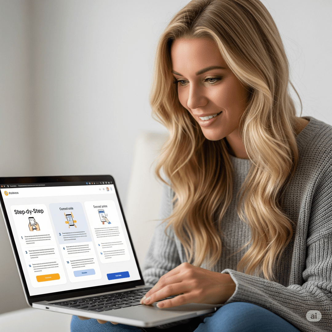 Mockup de la interfaz de la guía de acción inmediata